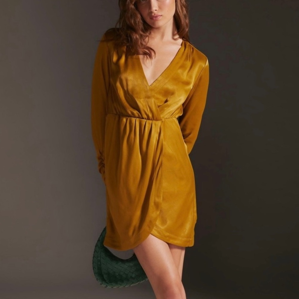N WT Anthropologie Maeve Wrap Mini Dress sz XXS